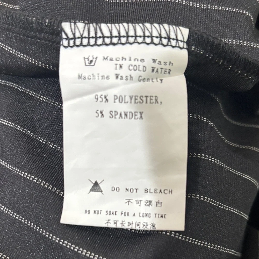 NWT Black White Pinstripe Fitted Stretchy Dress XXL Cocktail Formal /Office Work - Picture 7 of 13